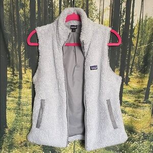 Patagonia Women’s Light Gray Fleece Fur Vest